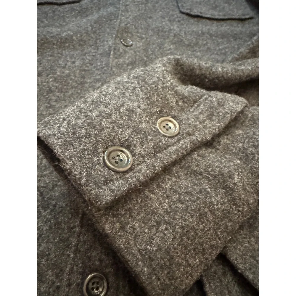 Banana Republic Shirt Jacket Mens XL Gray Wool Blend shacket layering heritage